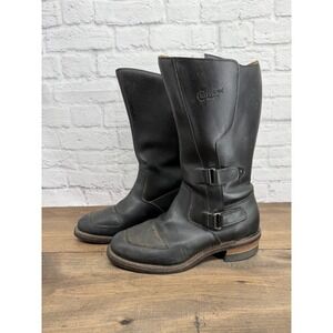Chippewa 12" Mens Odessa Rally Black Leather Motorcycle Engineer Boots 11.5 EE
